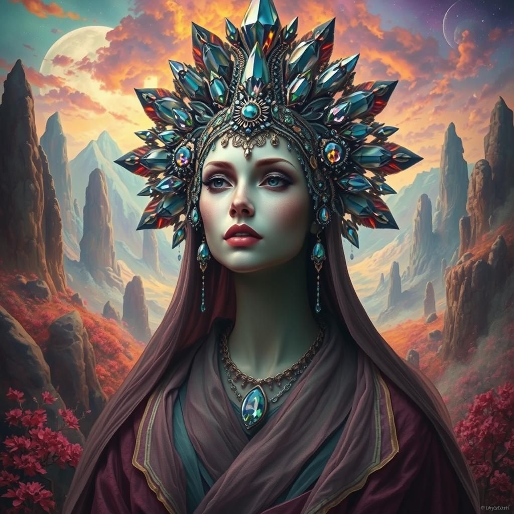 Mystical Woman in a Surreal Dreamscape