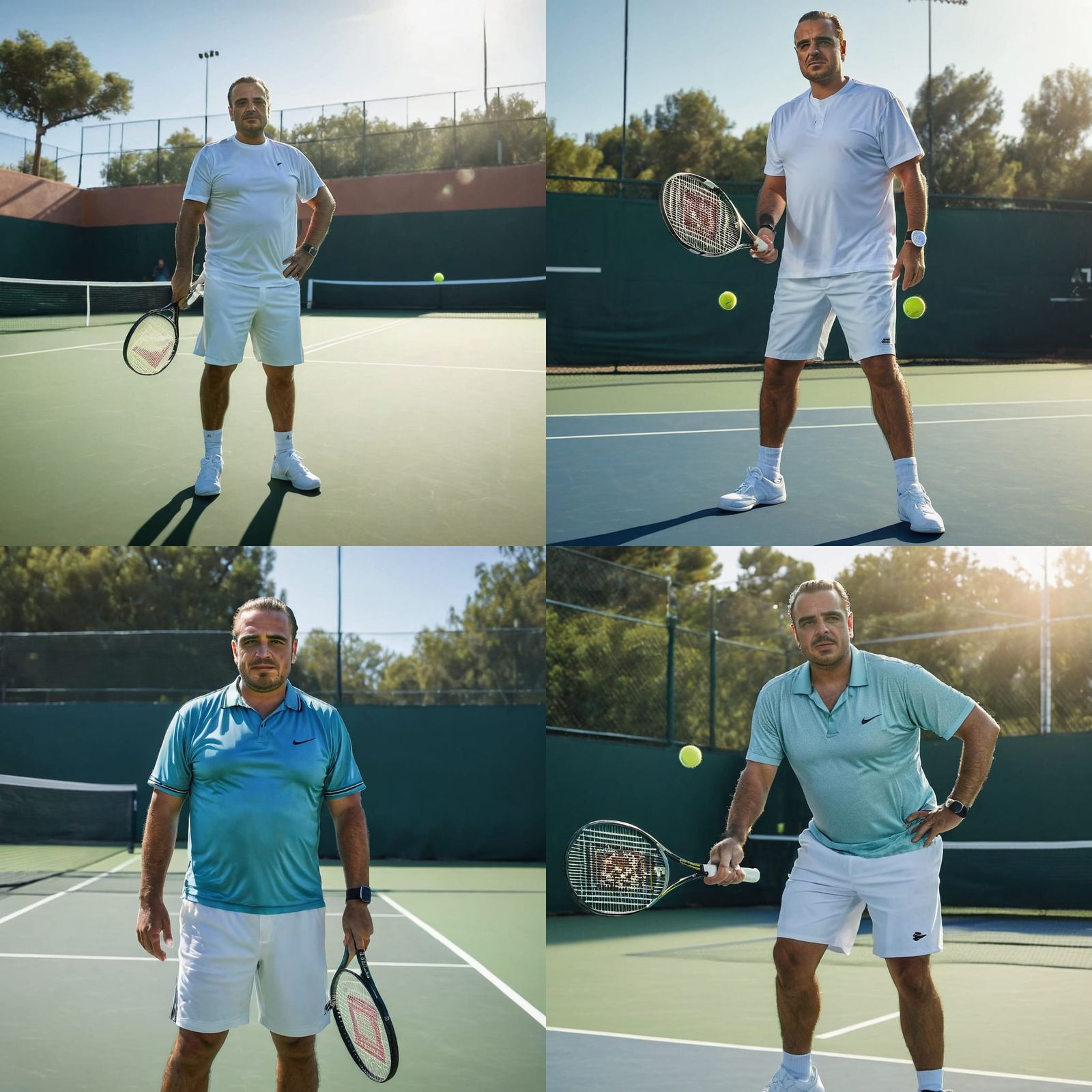 Hyperrealistic Portrait of Tennis Player on Court