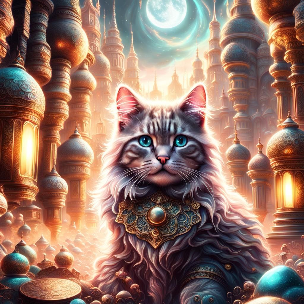Magic Kitten in an Epic Digital Painting