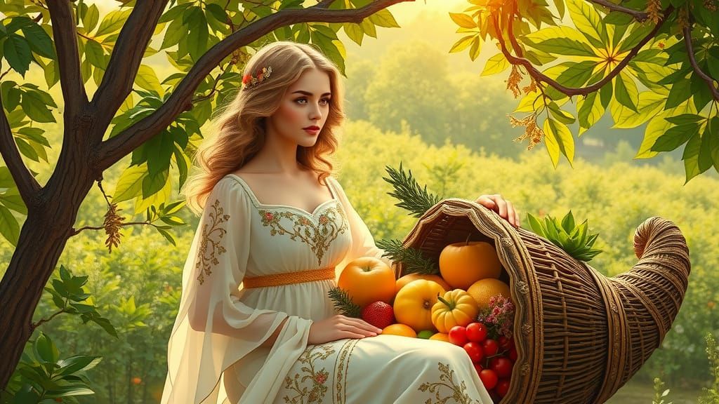 Rosmerta: Celtic Goddess of Abundance in Digital Oil Paintin...