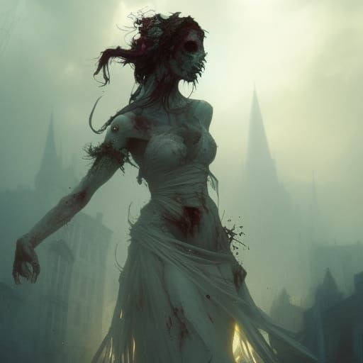 Zombie Bride: Dark Fantasy Concept Art