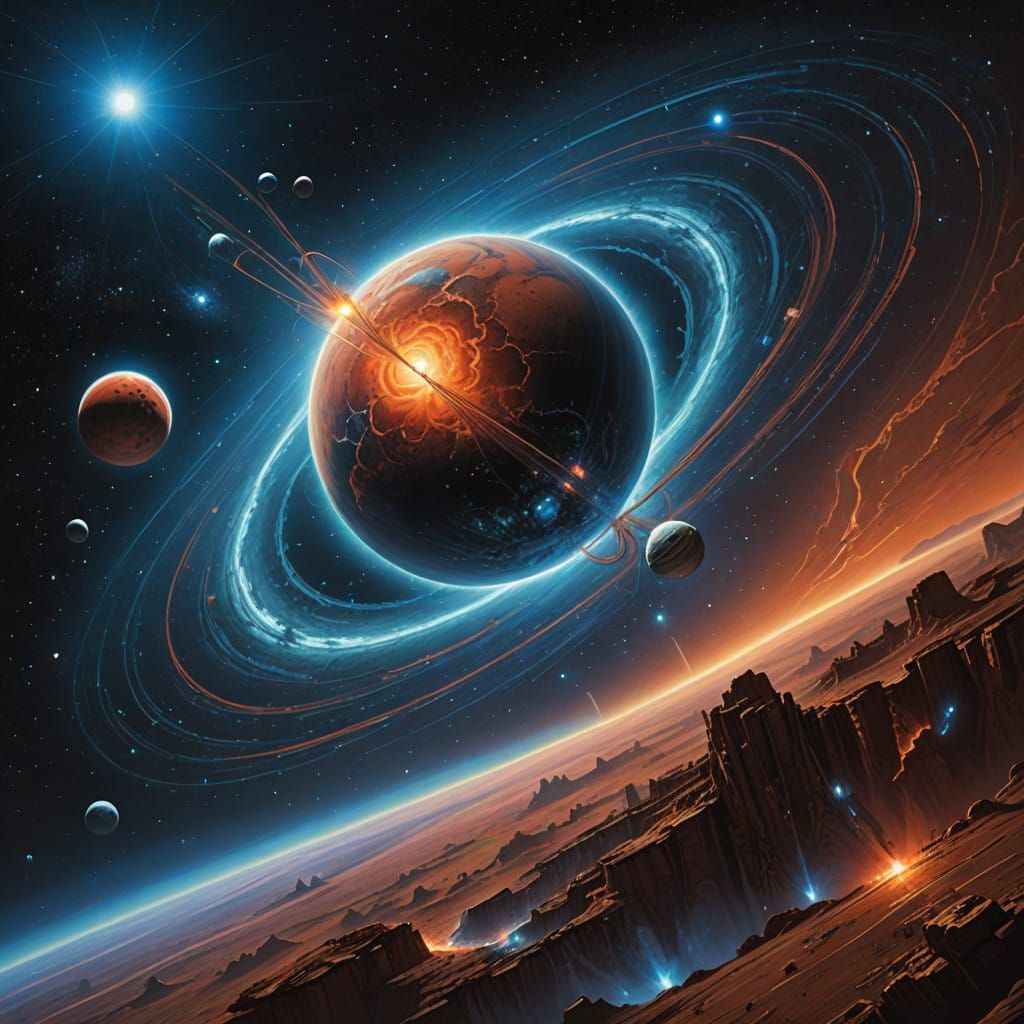 Ethereal Cosmic Landscape Radiating Ambipolar Energy