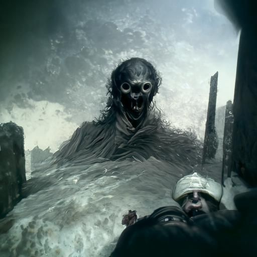 Horrifying Last Selfie in Gustave Doré Style