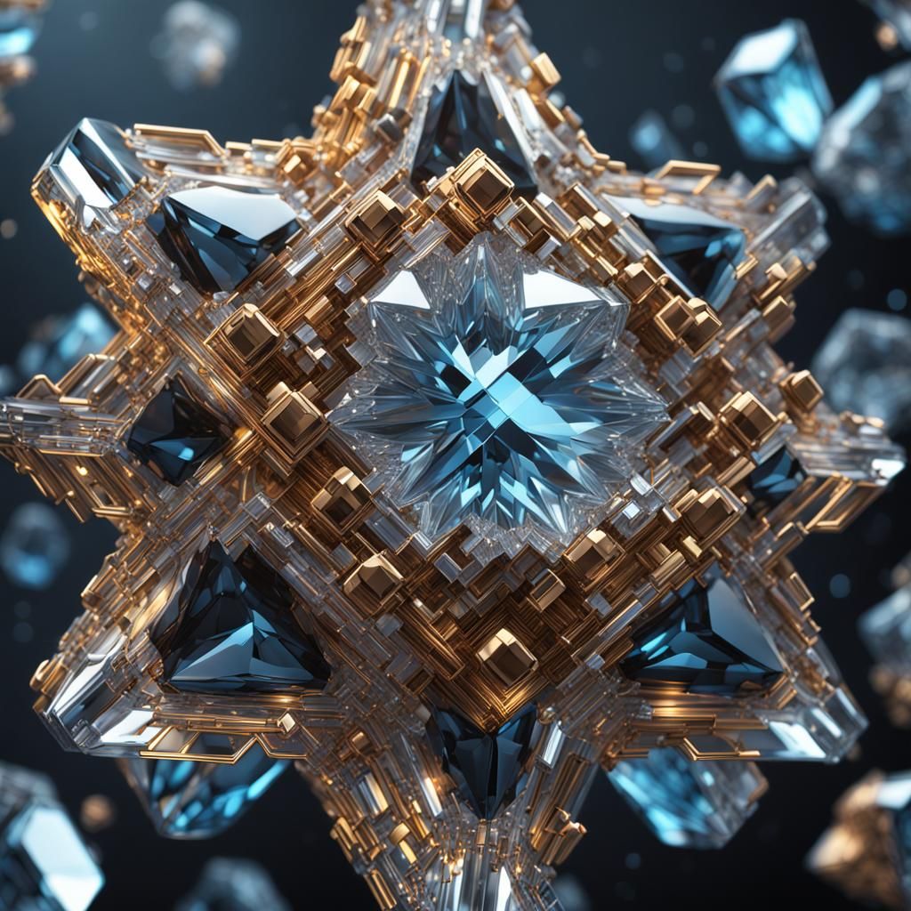 3D Quantum Physics Crystal: Artstation Trending Design