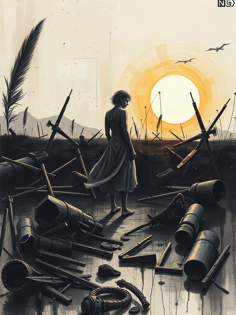 Serene Figure in Contemplative Repose