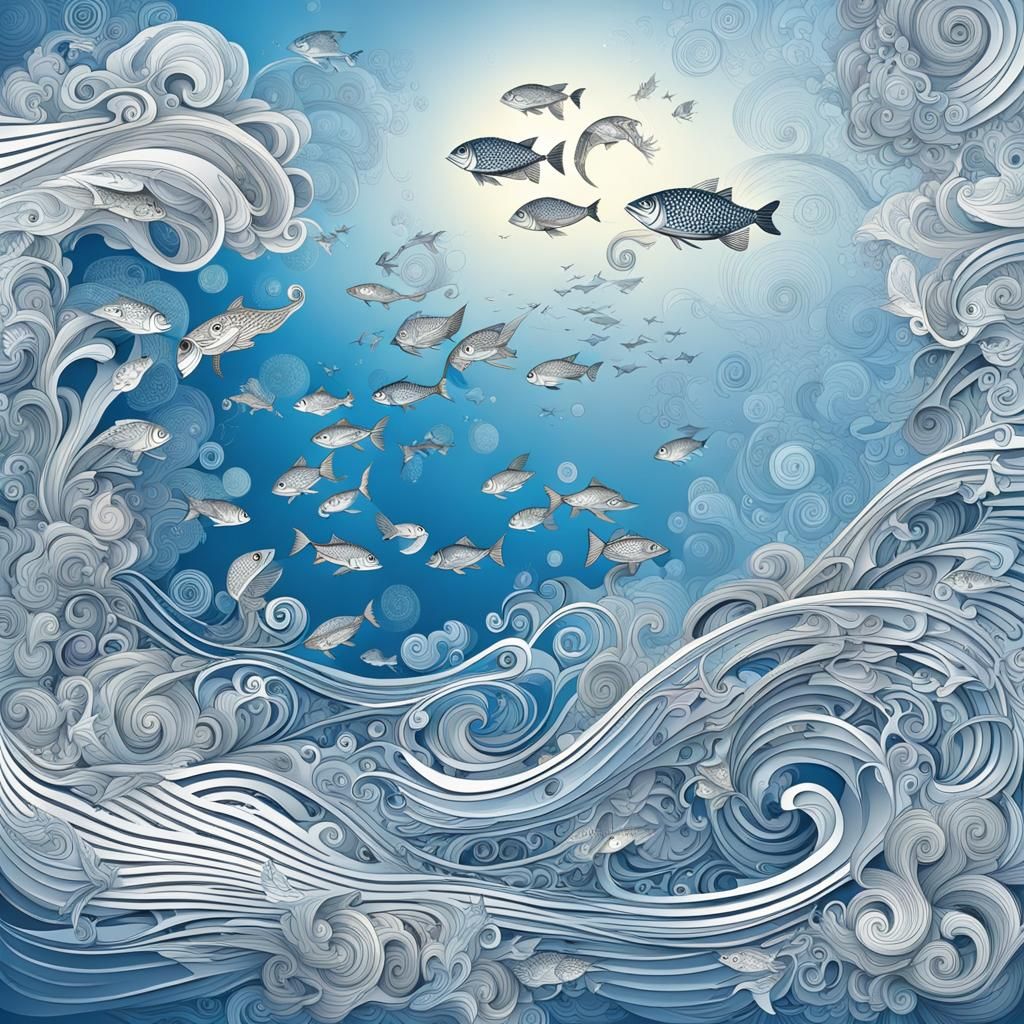 Fish Swimming in Sky, Birds Flying Underwater