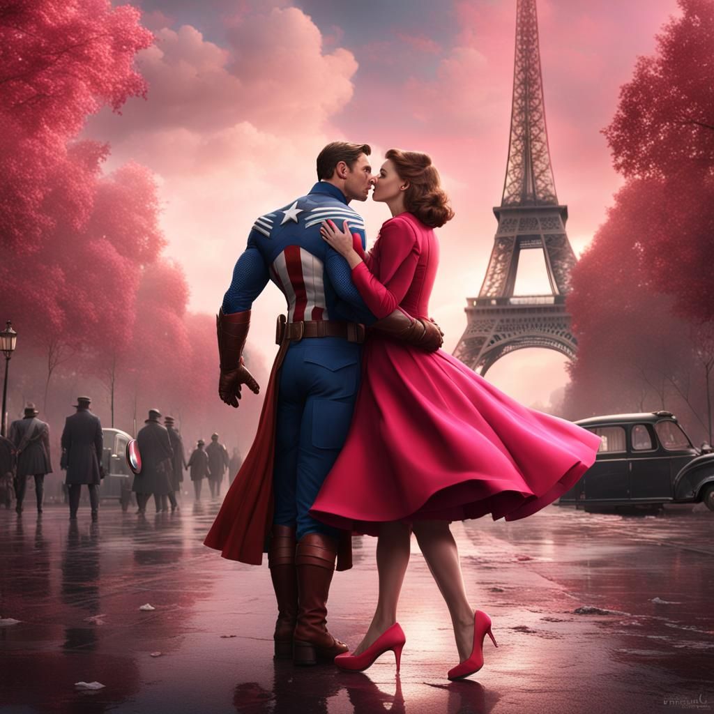 Captain Carter and Captain America Kiss in Paris