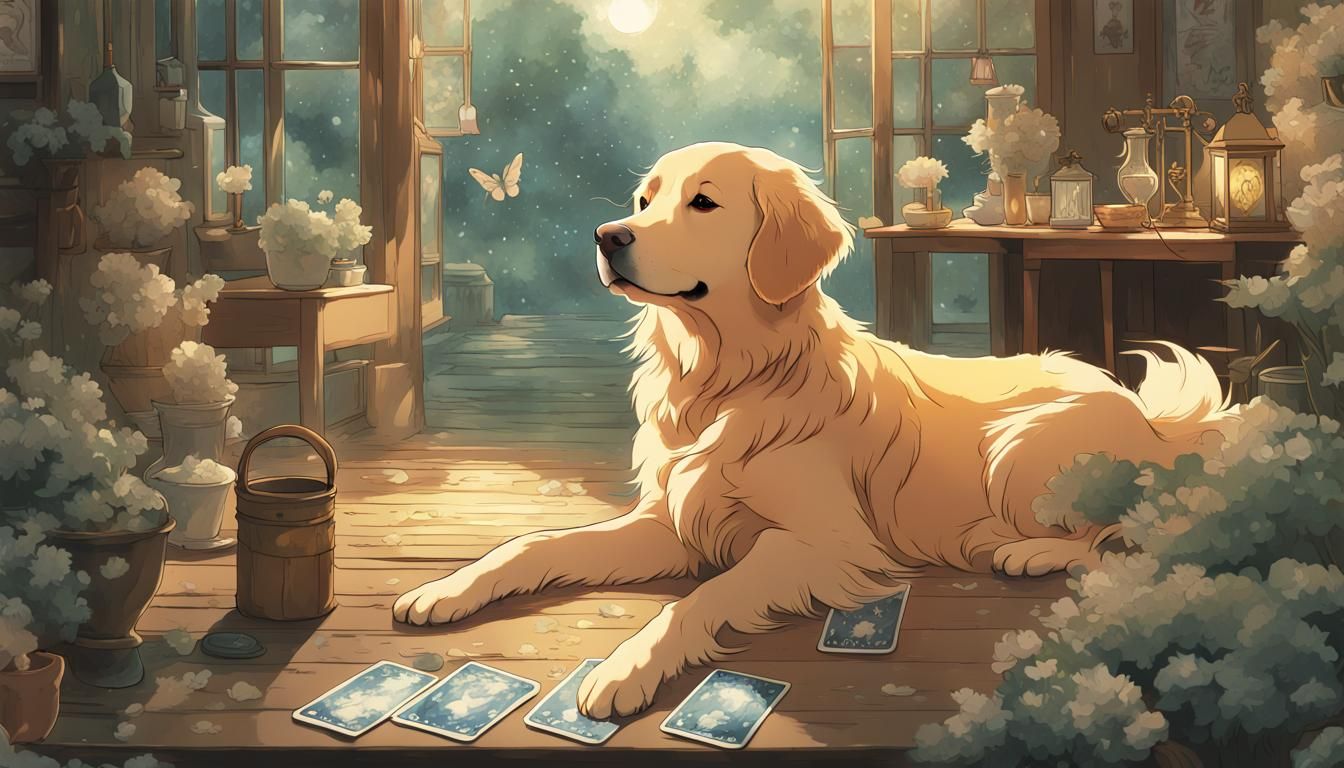 Dog Tarot Cards: Ghibli Anime Key Visual