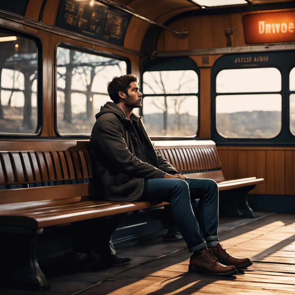 Empty Train Station at Golden Hour in 3D