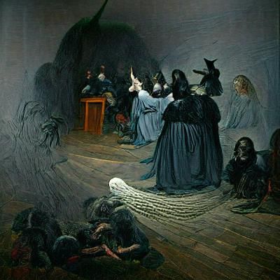 Haunting Salem Witch Trials Illustration