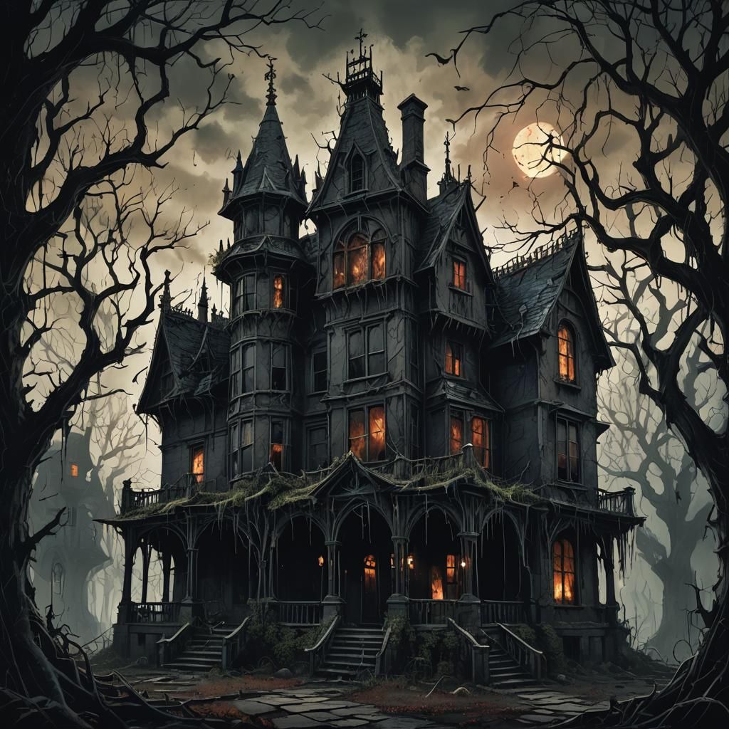 Haunted Manor: Dark Fantasy Concept Art