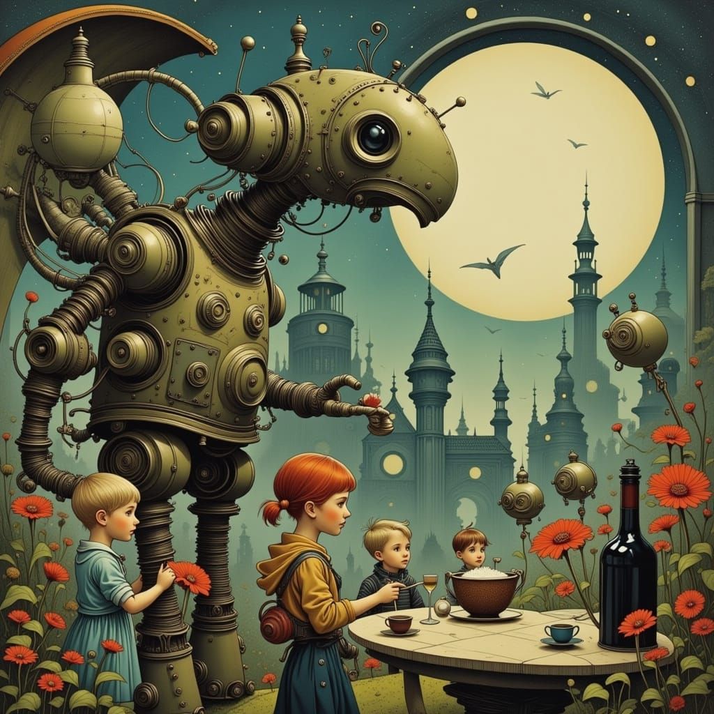 Dieselpunk Tea Party in Interdimensional Garden