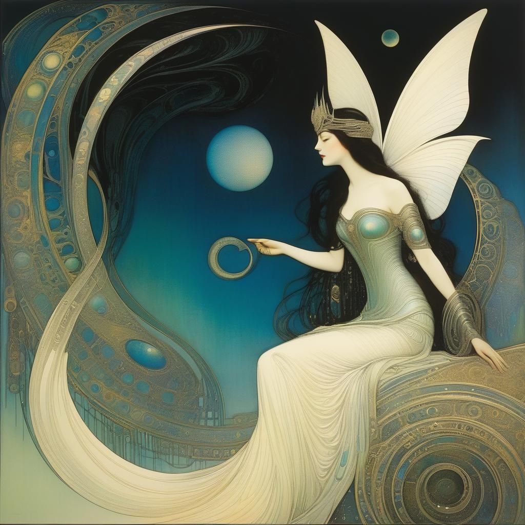 Detailed Lithograph in Mixed Artistic Styles