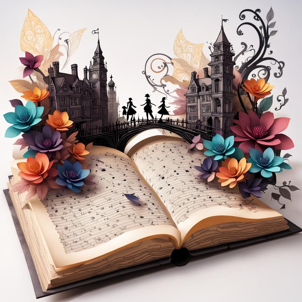Open Book to Victorian Street: 3D Paper Art