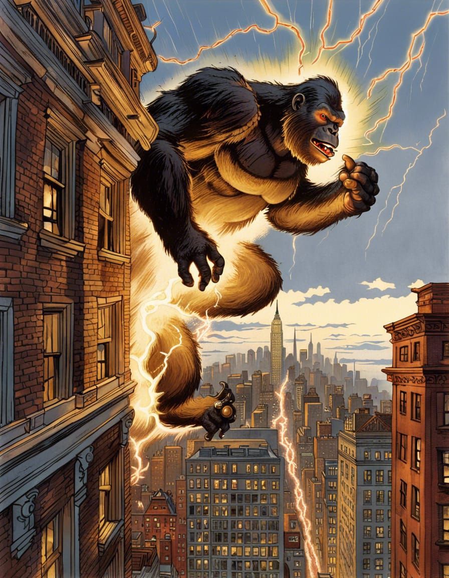 KING KONG STRUCK BY LIGHTNING