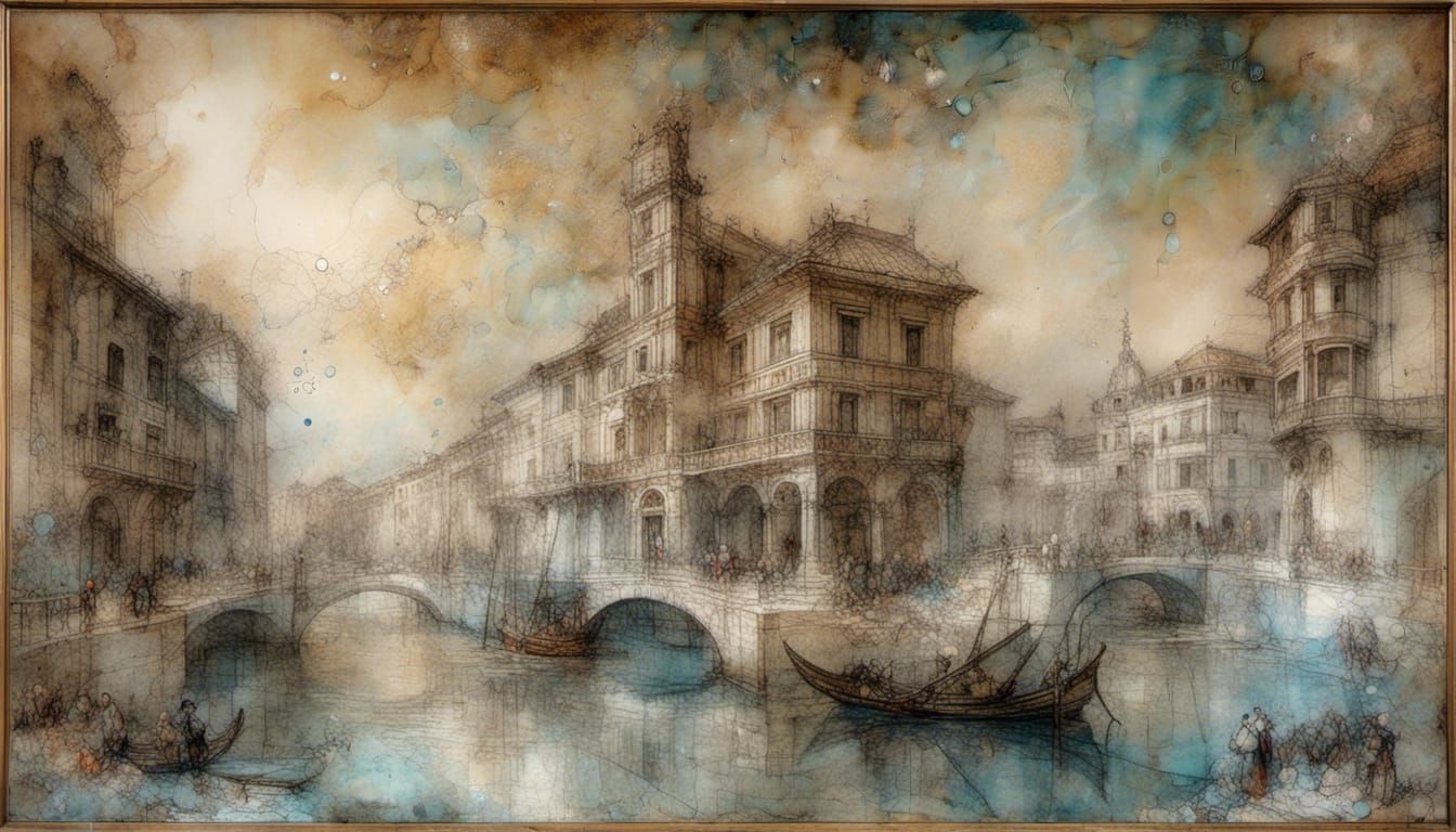 The Charterhouse of Parma in Neon Grunge Style