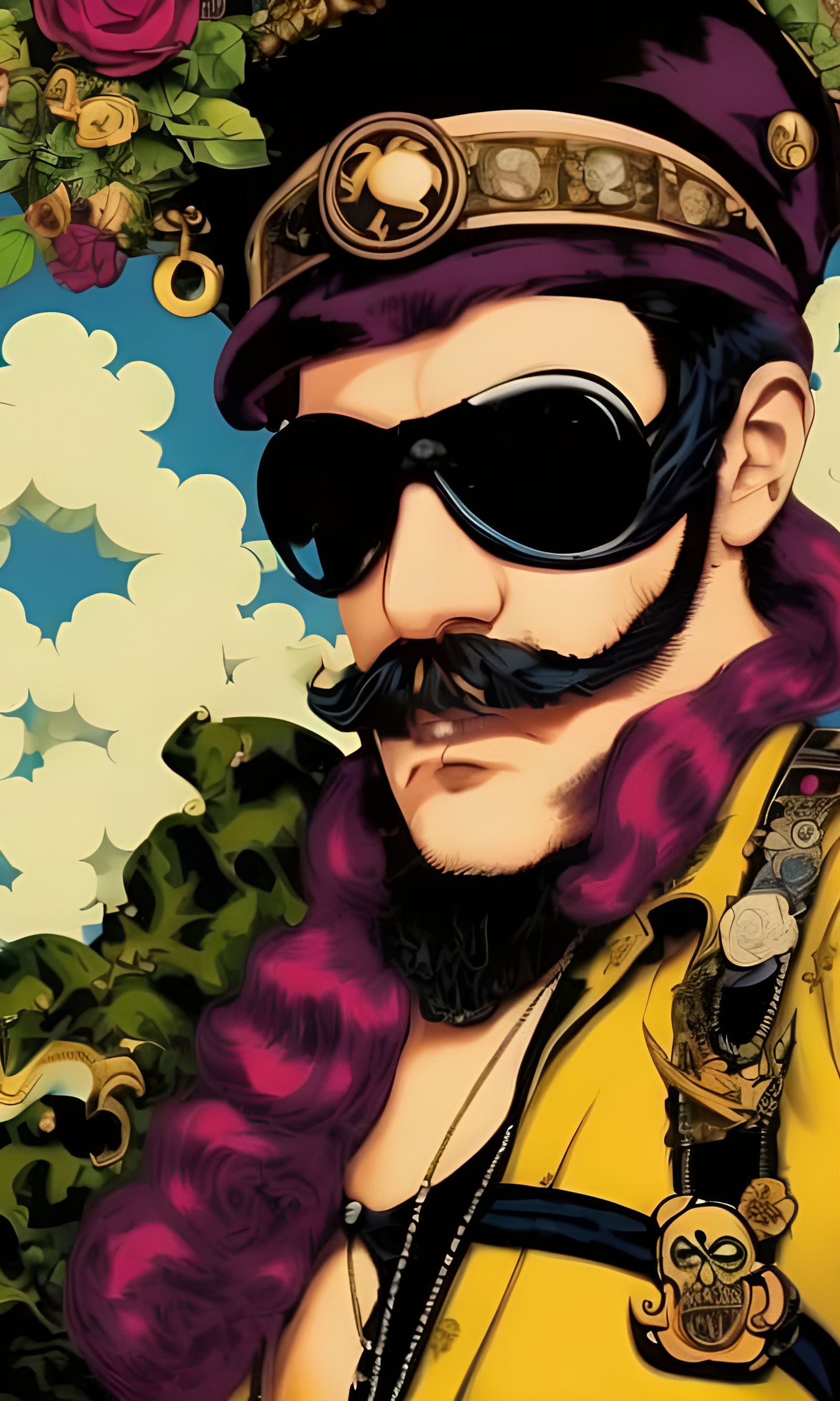 Punk Rock Wario in Marbled Borderlands Style