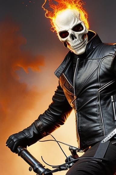 Ghost Rider in Sinister, Hyperdetailed Style
