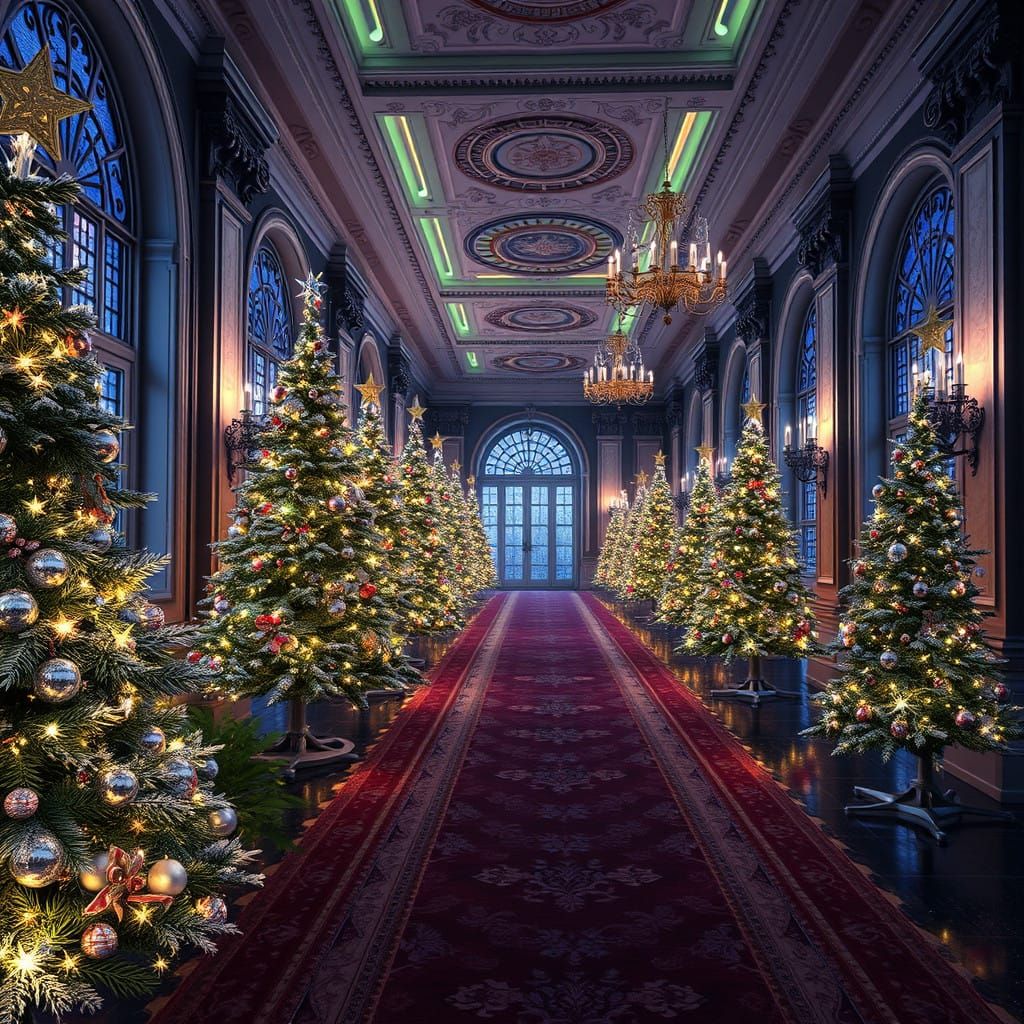Mystical Christmas Mansion in Glittering Splendor
