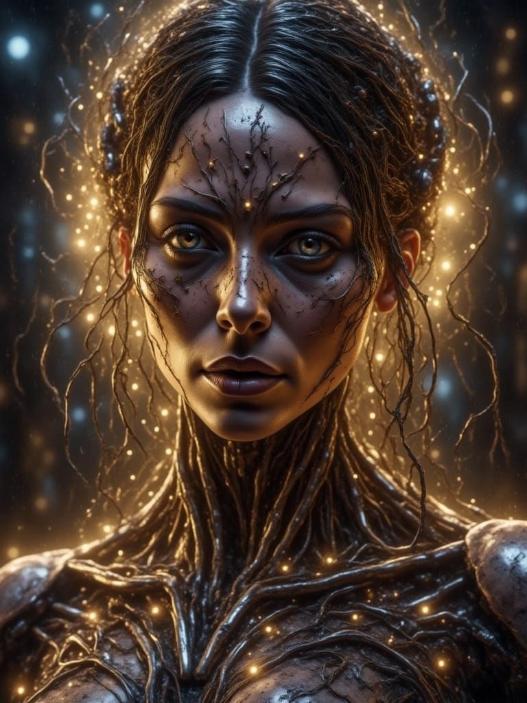 Realistic Portrait of a Young Woman in Soft Studio Light