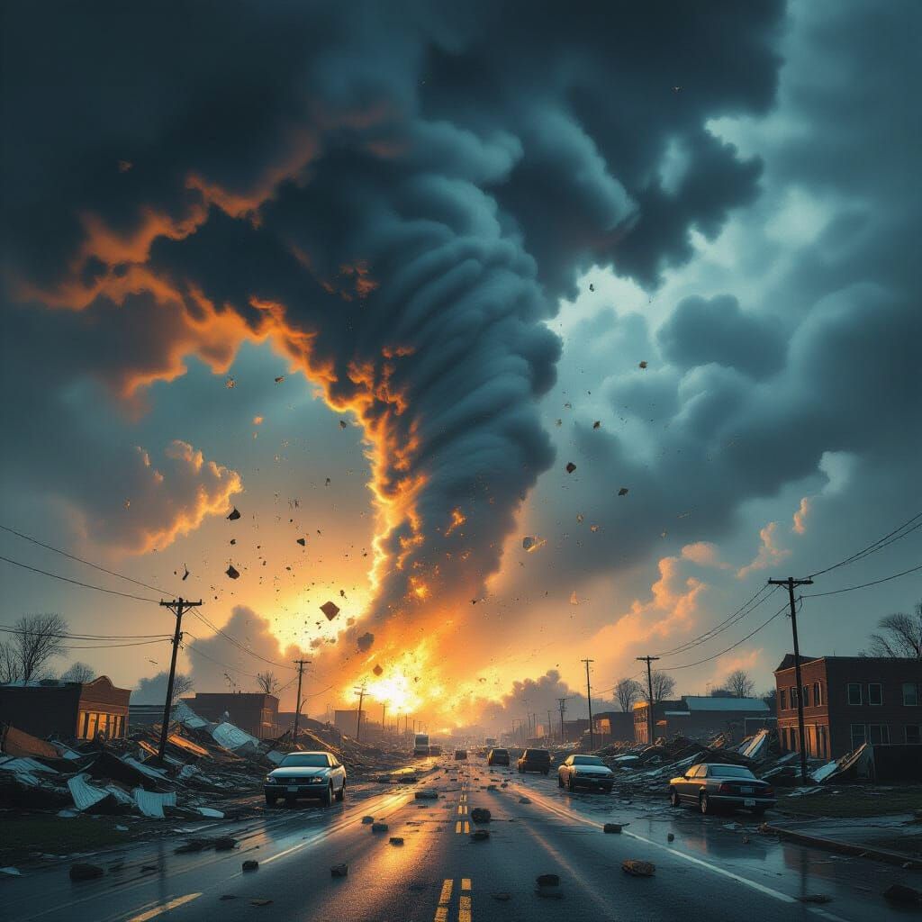 EF5 Tornado Devastation in Hyper-Realistic Digital Art