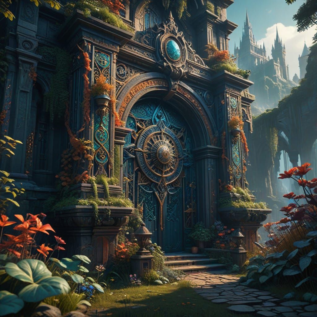 Intricate Fantasy Design with Detailed Matte Painting