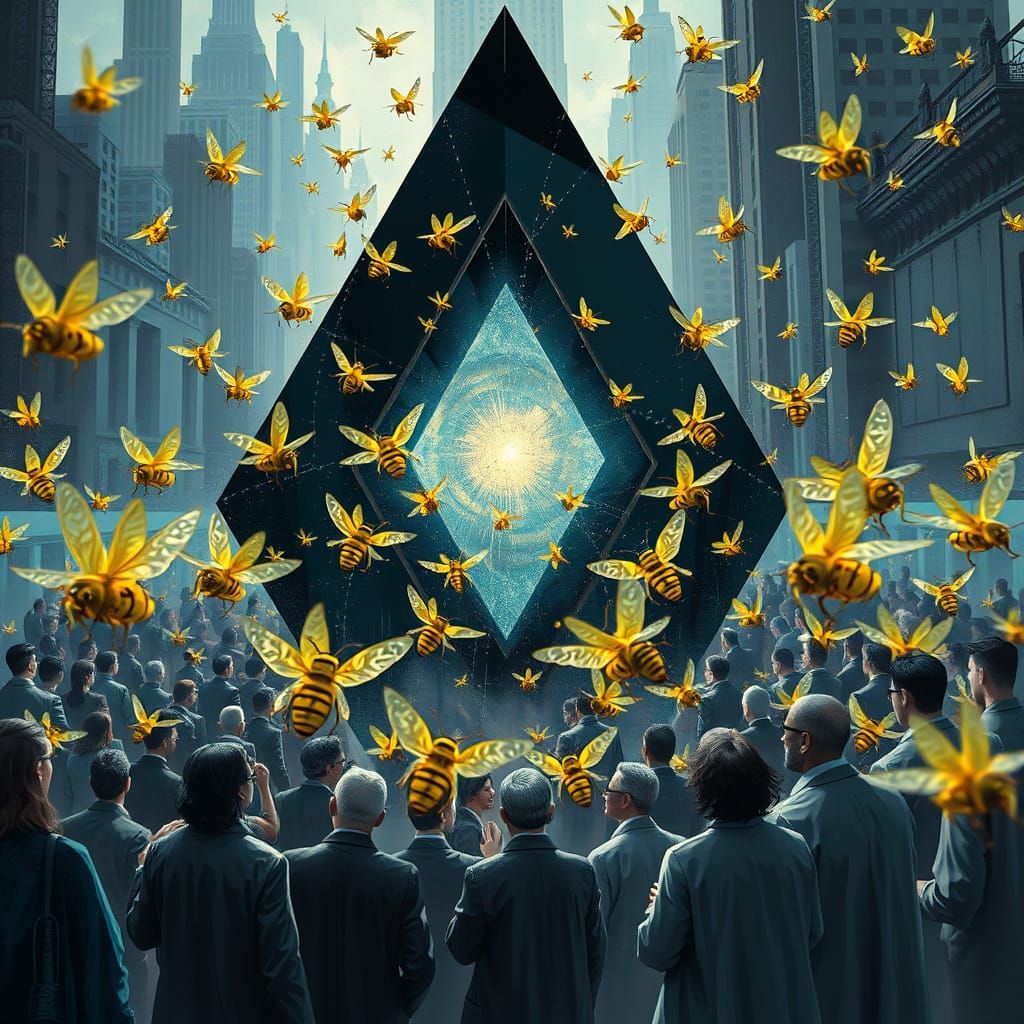 Interdimensional Portal Colonization in Futuristic Cityscape