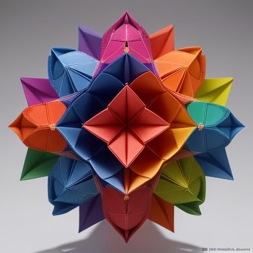 Blown Glass Fireworks with Origami Paper Folds