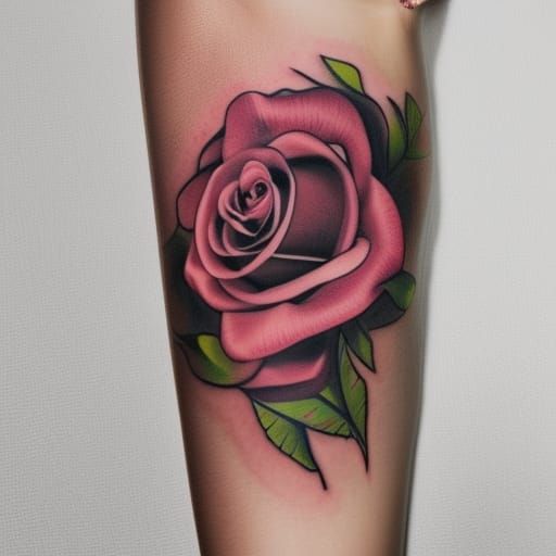 Woman with Rose Tattoo Photo