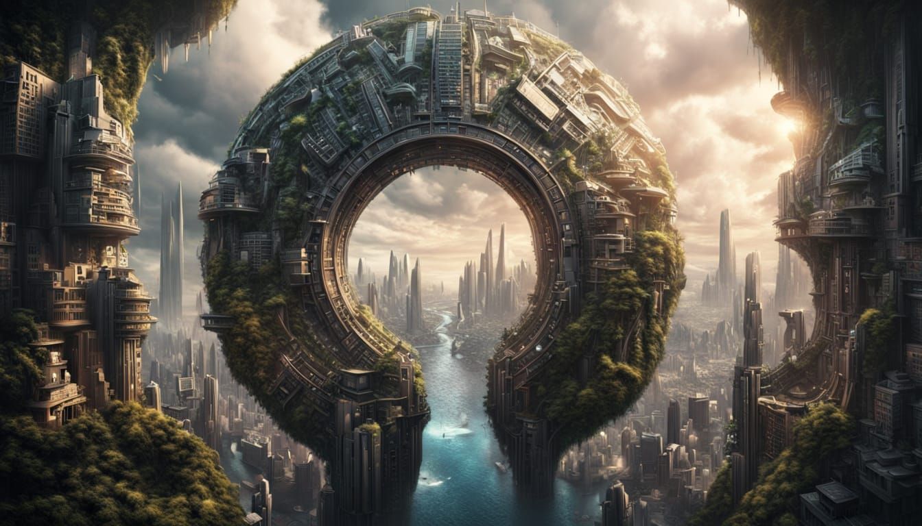 Tiny Futuristic City in Keyhole