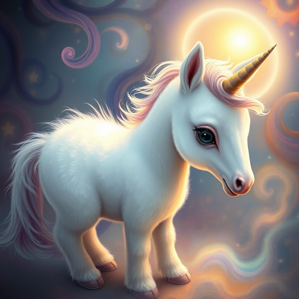 Whimsical Unicorn in a Dreamlike Setting