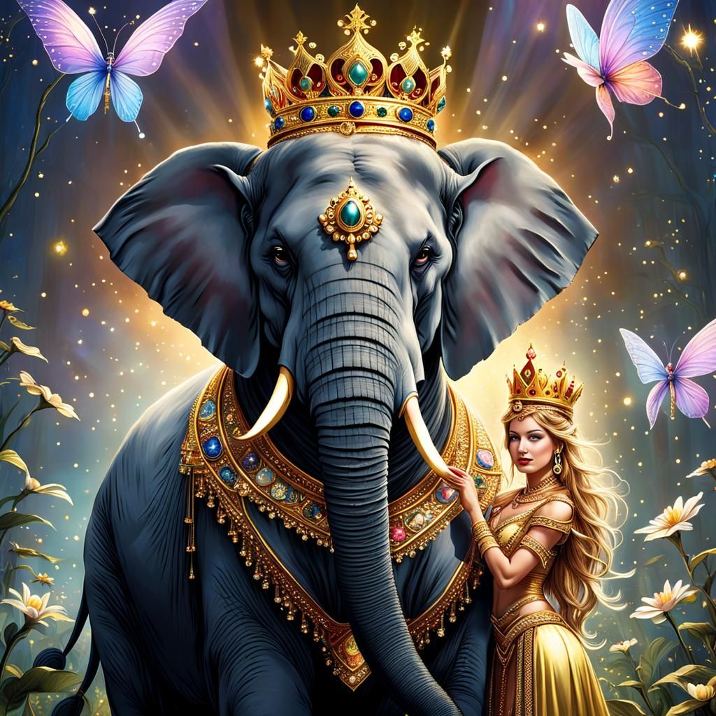 Elephant King Visits Fairy Queen's Ephemeral Court