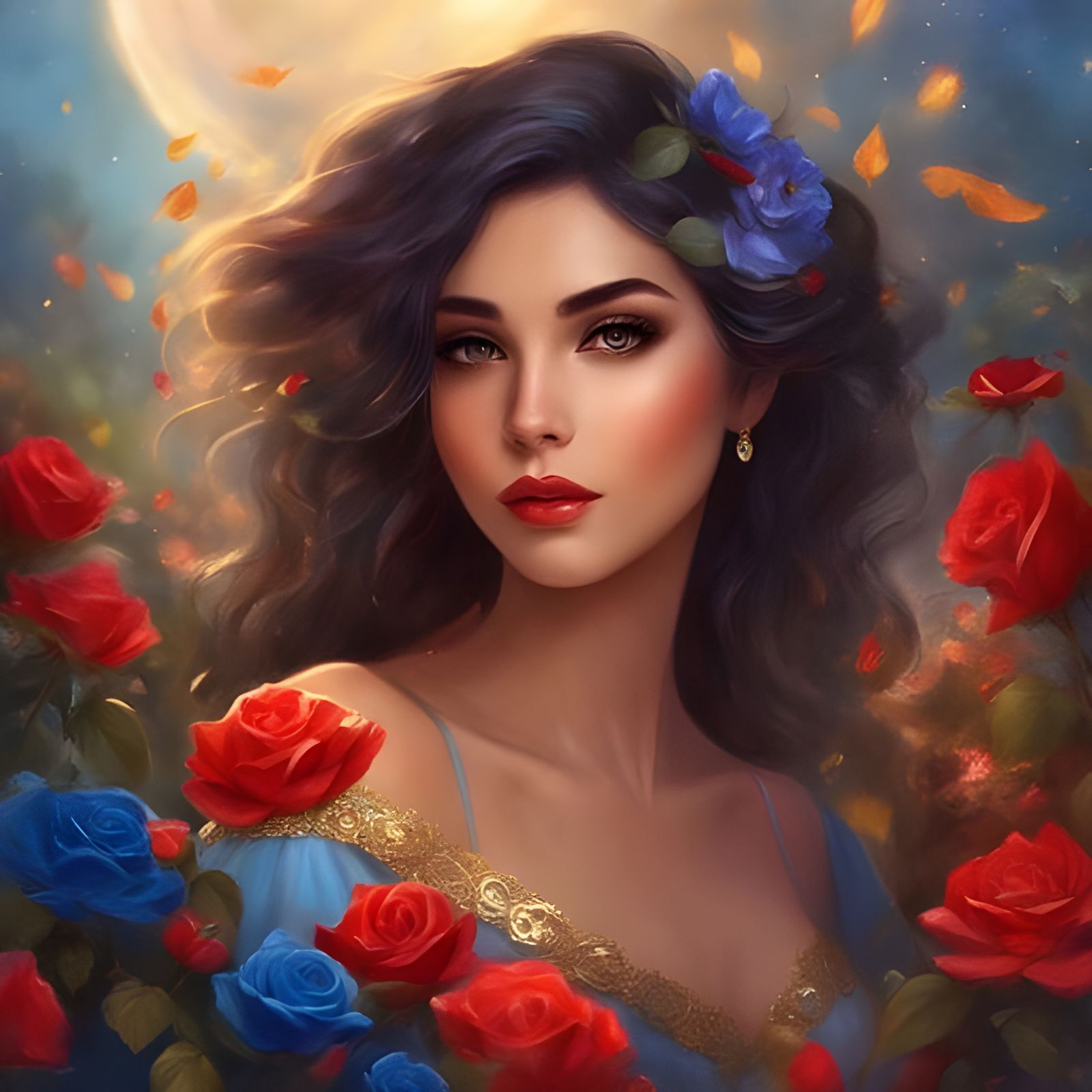 Beautiful Mexican Girl in Colorful Garden