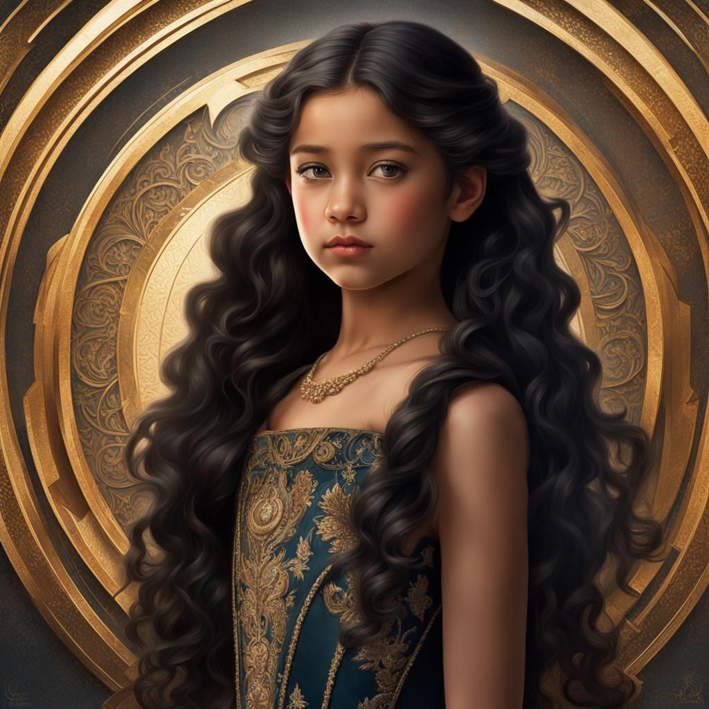 Girl in Formal Dress: Hyperdetailed Portrait