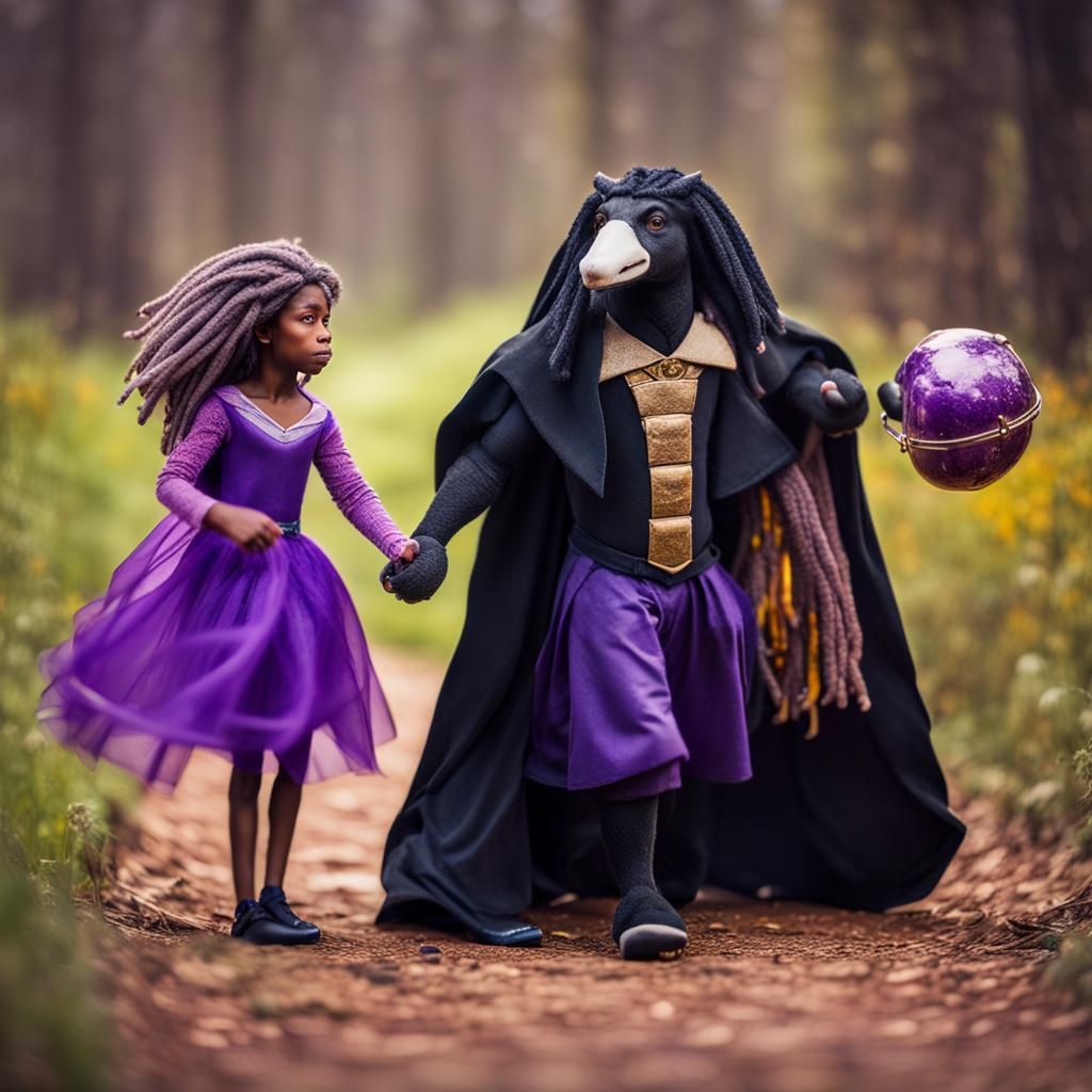 Disappointed Centaur and Platypus Holding Hands