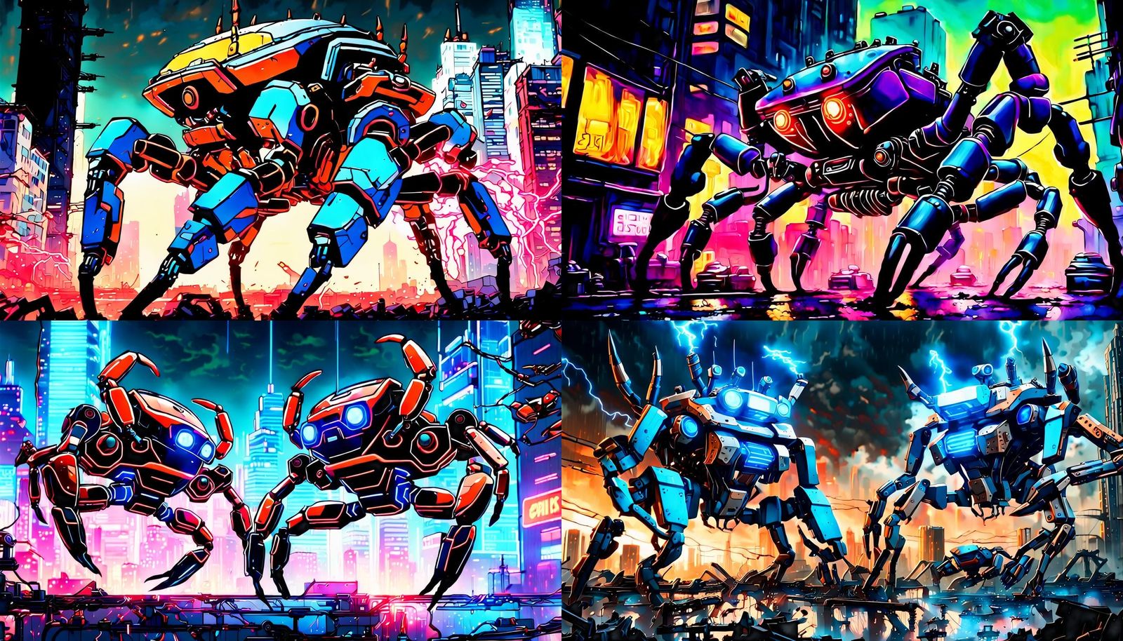 Epic Battle of Crab-Like Mecha Bots