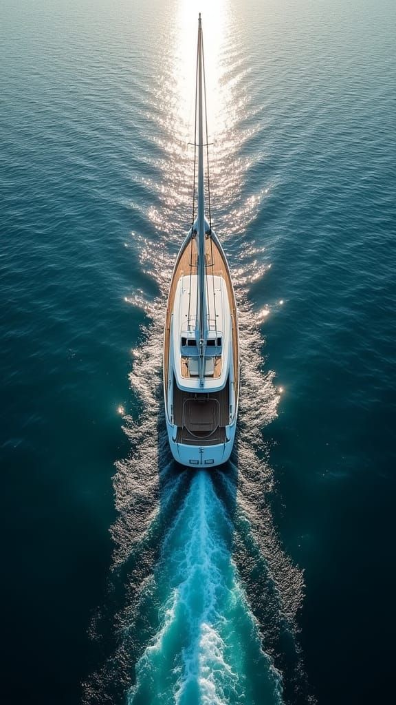 Luxurious Sailboat at Golden Hour in Hyperrealism
