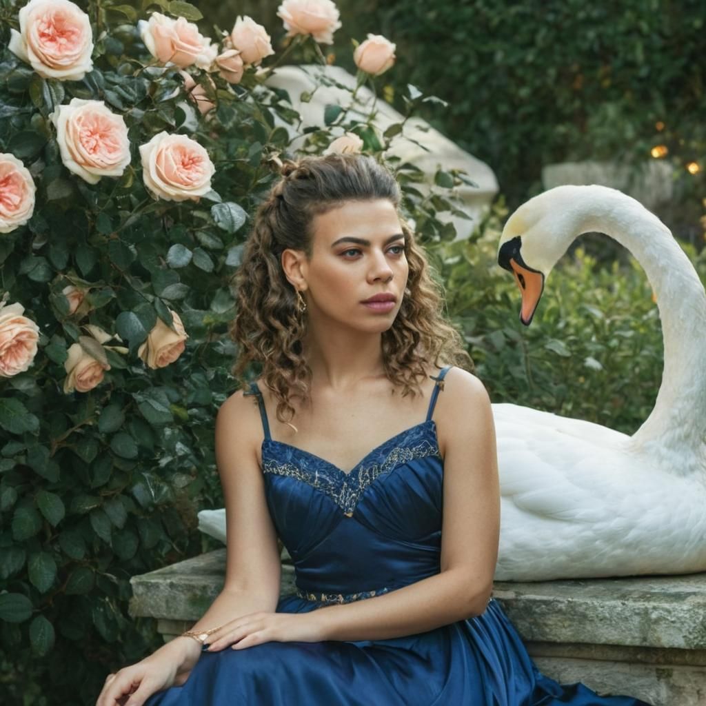 Aphrodite in Garden: Neoclassical Oil Painting