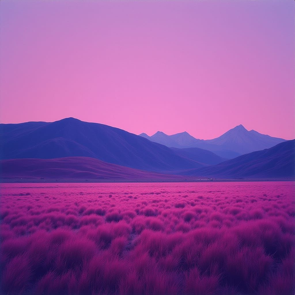 Rich Purple Color Field Painting in Dreamlike Digital Art