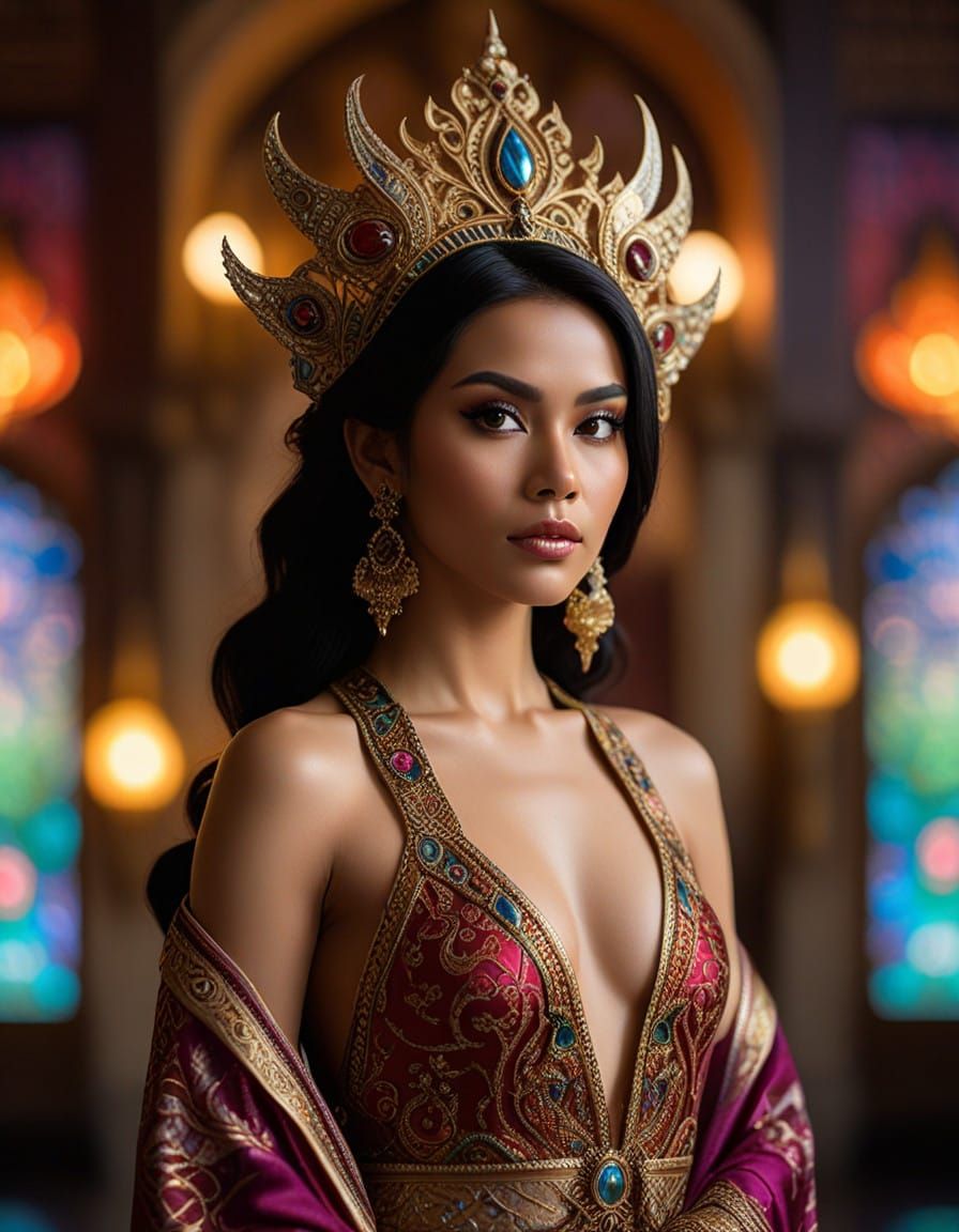 Majestic beauty draped in silk and allure