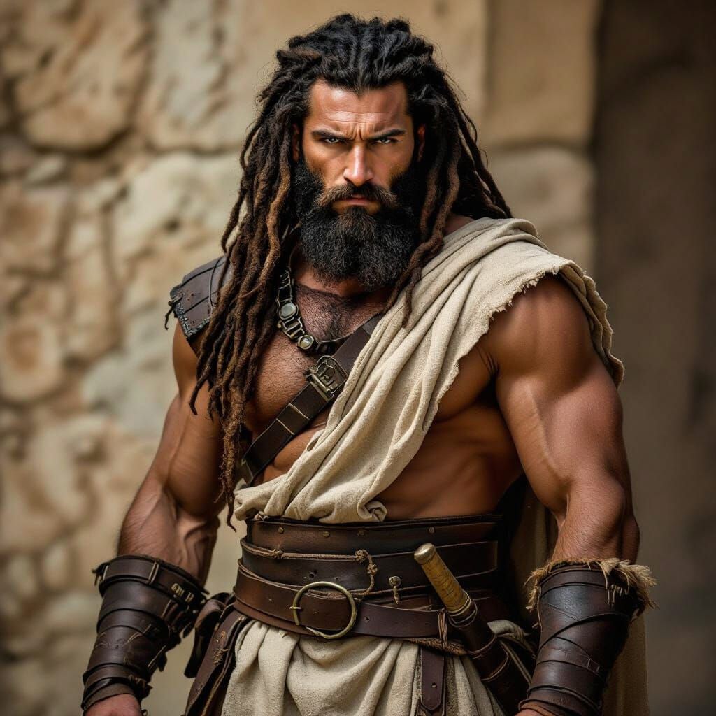 Samson the Warrior in Realistic Style with Cinematic Lightin...