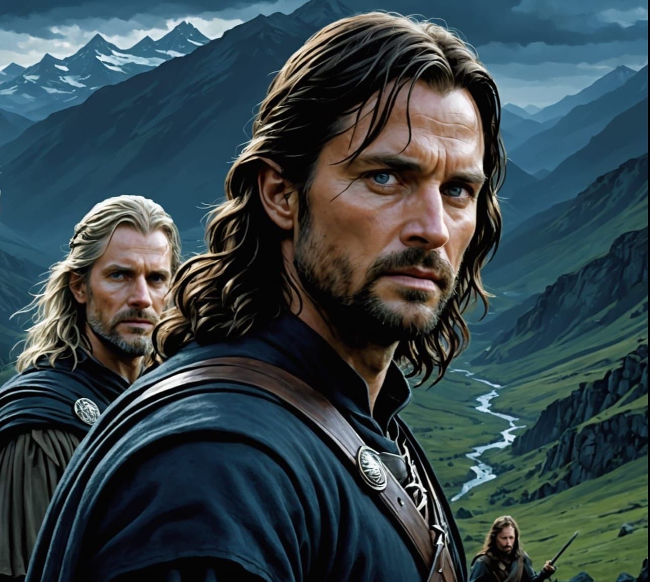 Aragorn and Legolas in Tenebrism Masterpiece