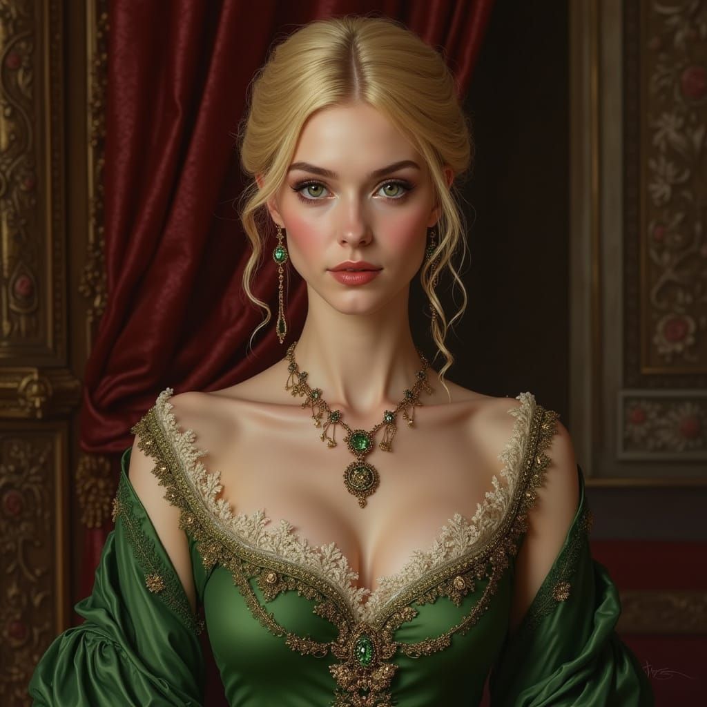Elegant Portrait of Cersei Lannister with Golden Hair