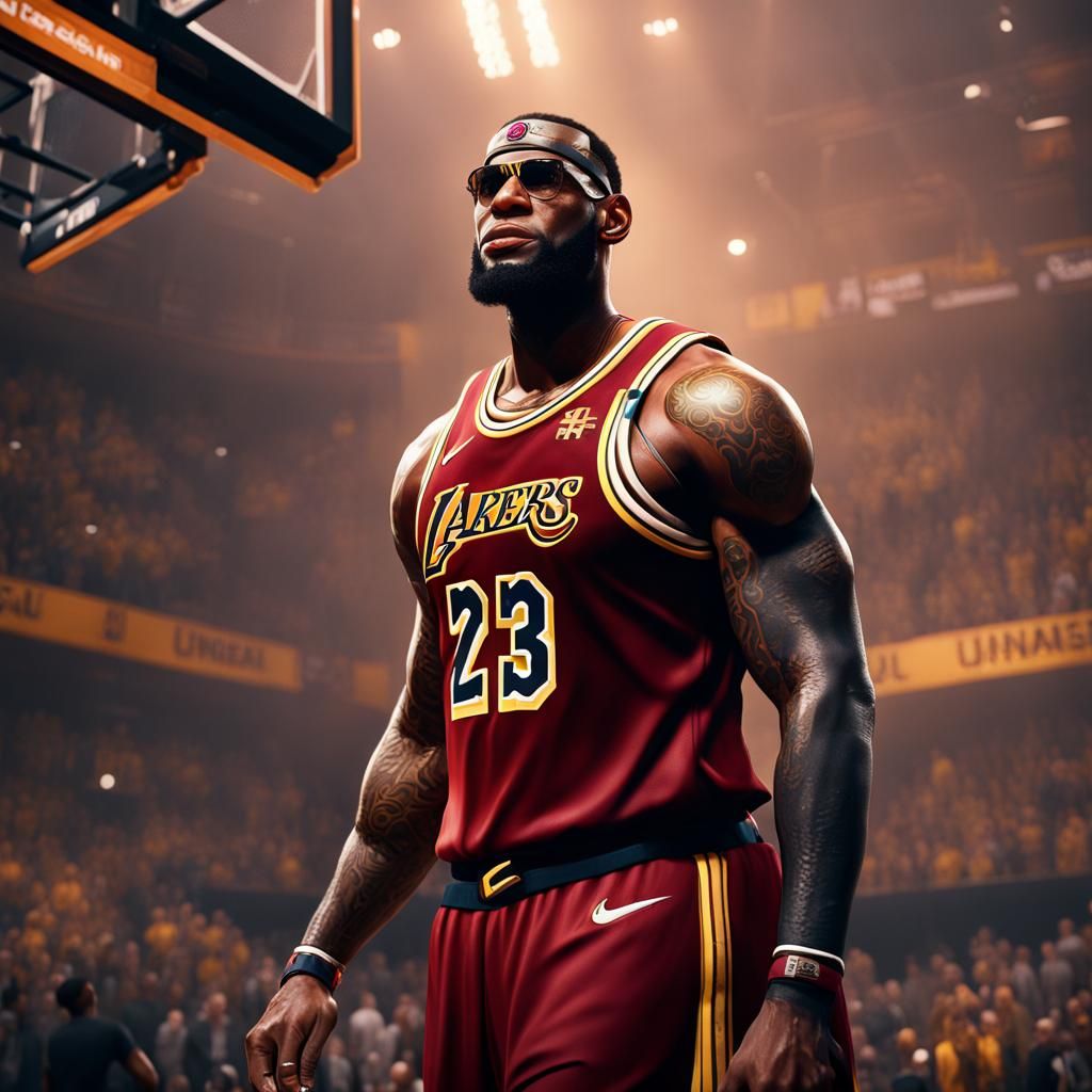 Detailed Matte Painting of Lebron James