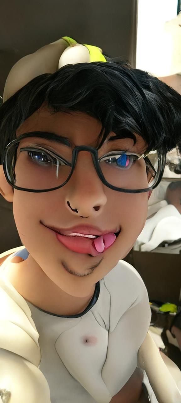 Stylized Portrait of a Cute Femboy