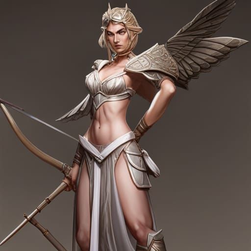 Athena, Warrior Portrait in Hyperdetailed Concept Art