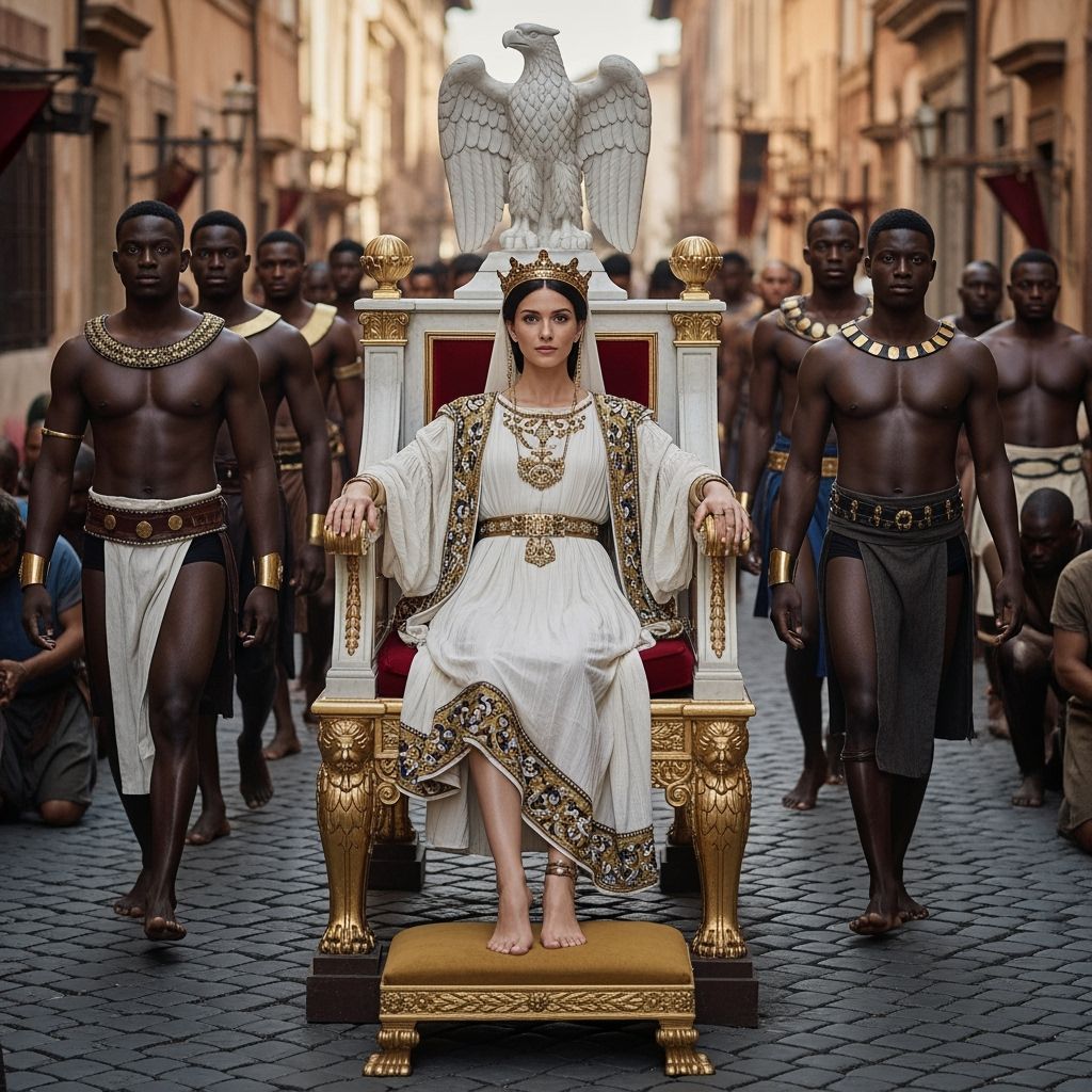 Empress Messalina on a Litter Throne in Ancient Rome