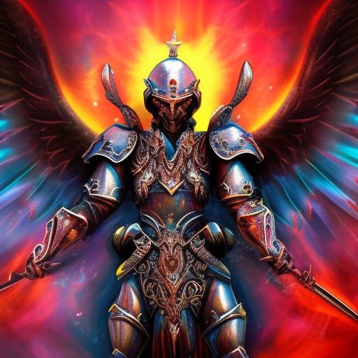 Archangel in Full Armor Ready for Battle