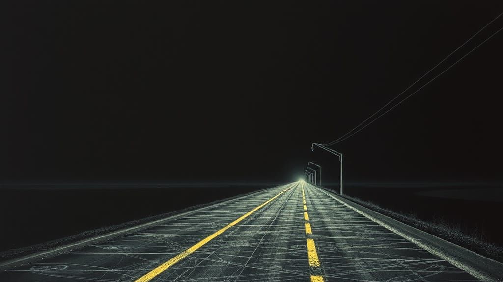 Surrealist Highway Landscape in Muted Colors