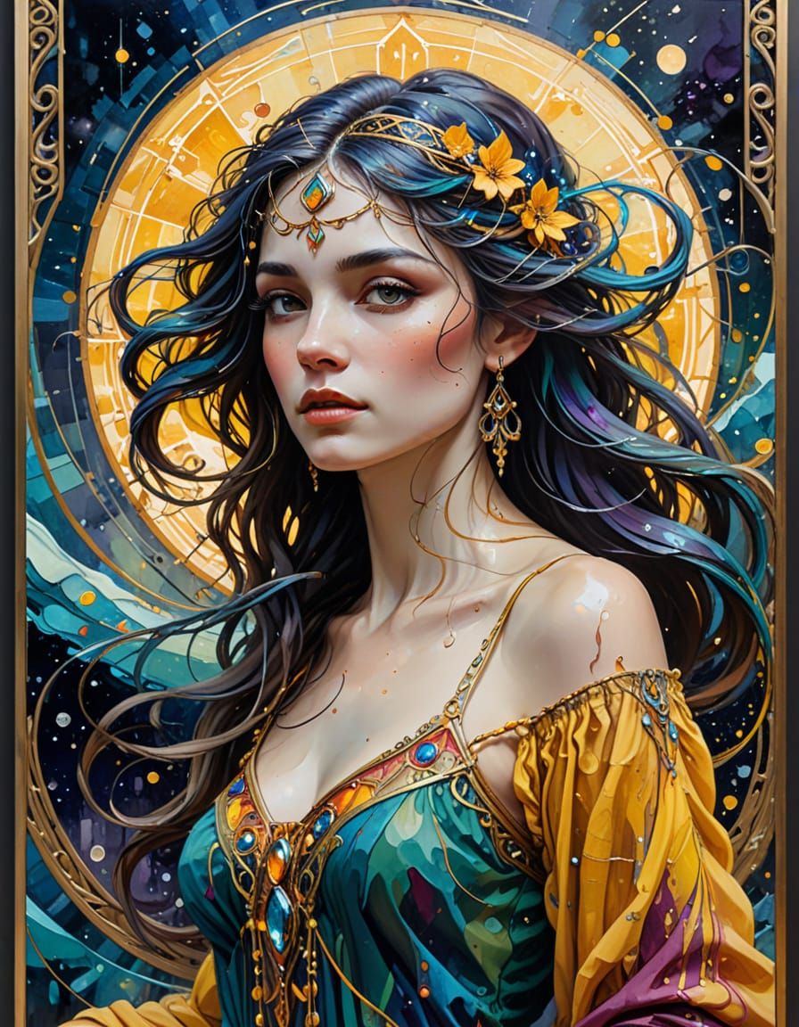 Celestial Portraits: Art Nouveau Ethereal Divine Beings